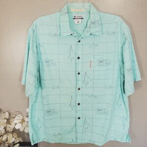 Columbia Camp Button Down Shirt Mens Size XXL River Lodge Swordfish Outdoor